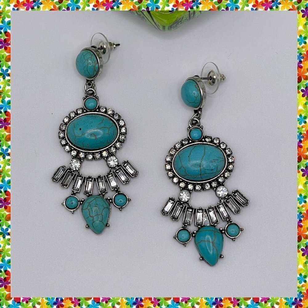 Western Boho Style Silver Concho Concho Earrings #875
